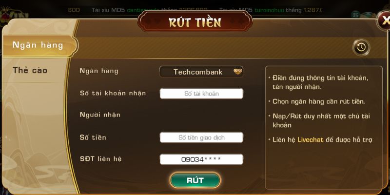 Rút tiền Iwin trên Laptop/PC