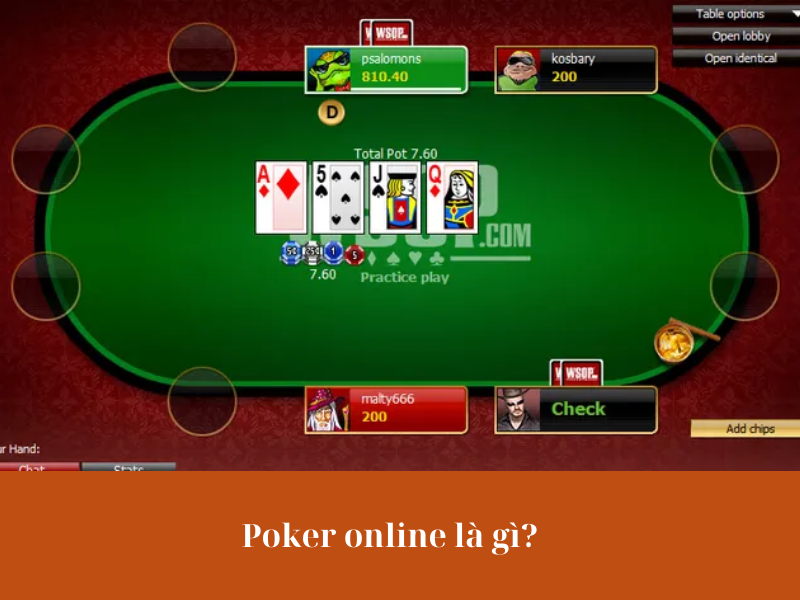 Khái niệm về poker online 